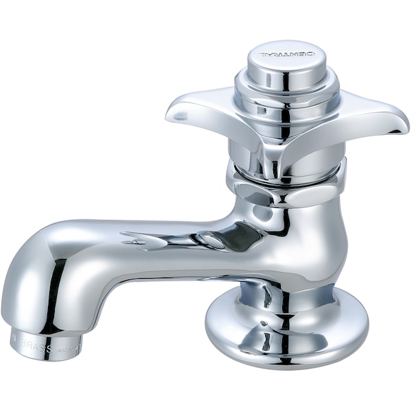 Self-Close Single Handle Basin Faucet, NPSM, Single Hole, Chrome, Flow Rate (GPM): 1.2